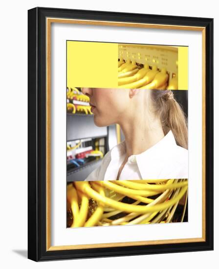 Young Woman and Technology-null-Framed Photographic Print