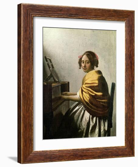 Young Woman at a Virginal-Johannes Vermeer-Framed Giclee Print