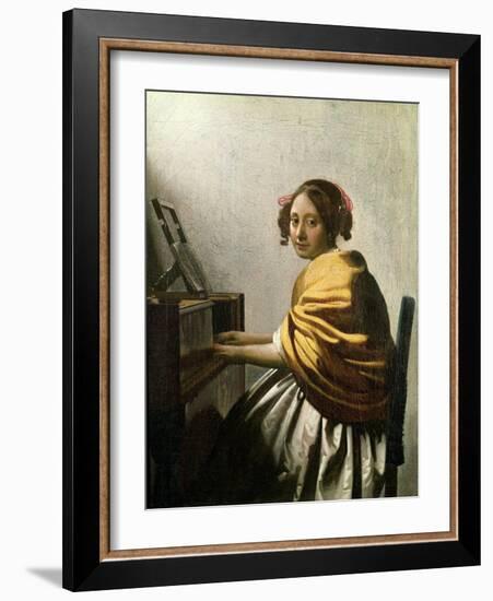 Young Woman at a Virginal-Johannes Vermeer-Framed Giclee Print