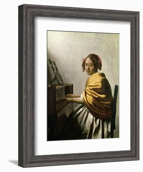 Young Woman at a Virginal-Johannes Vermeer-Framed Giclee Print