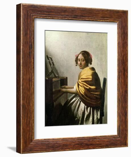 Young Woman at a Virginal-Johannes Vermeer-Framed Giclee Print