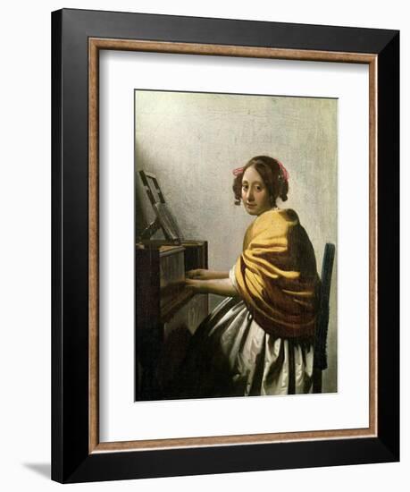 Young Woman at a Virginal-Johannes Vermeer-Framed Giclee Print