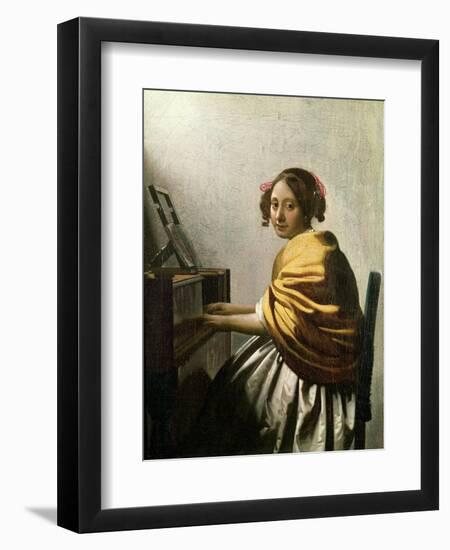 Young Woman at a Virginal-Johannes Vermeer-Framed Giclee Print