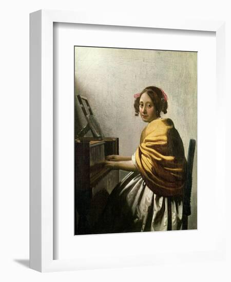 Young Woman at a Virginal-Johannes Vermeer-Framed Giclee Print