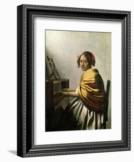 Young Woman at a Virginal-Johannes Vermeer-Framed Giclee Print