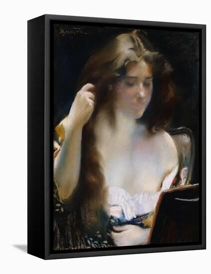 Young Woman at Her Toilet; Jeune Femme a Sa Toilette-Paul Albert Besnard-Framed Premier Image Canvas