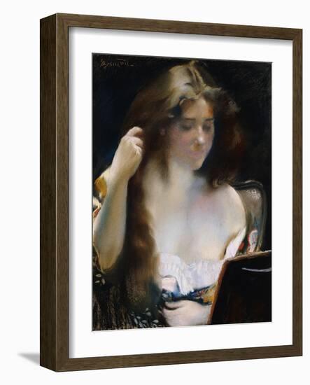 Young Woman at Her Toilet; Jeune Femme a Sa Toilette-Paul Albert Besnard-Framed Giclee Print