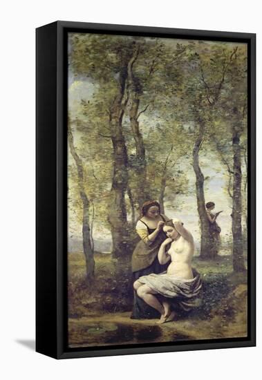 Young Woman at Her Toilet-Jean-Baptiste-Camille Corot-Framed Premier Image Canvas