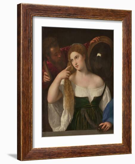 Young Woman at Her Toilette, Ca 1515-Titian (Tiziano Vecelli)-Framed Giclee Print