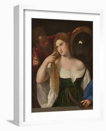 Young Woman at Her Toilette, Ca 1515-Titian (Tiziano Vecelli)-Framed Giclee Print