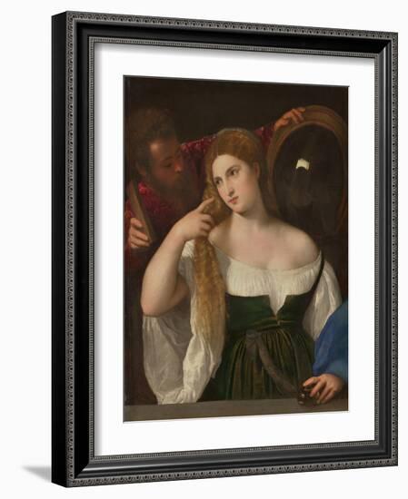 Young Woman at Her Toilette, Ca 1515-Titian (Tiziano Vecelli)-Framed Giclee Print