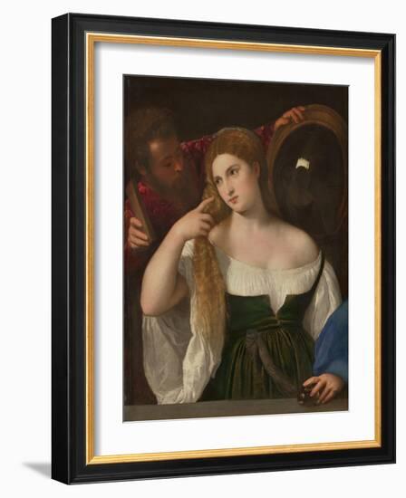 Young Woman at Her Toilette, Ca 1515-Titian (Tiziano Vecelli)-Framed Giclee Print