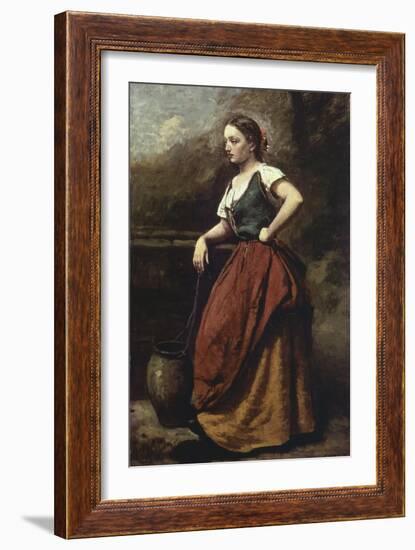 Young Woman at the Well-Jean-Baptiste-Camille Corot-Framed Giclee Print