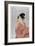 Young Woman Blowing a Glass Pipe (Poppin), from the Series Ten Types in the Physiognomic Study of W-Kitagawa Utamaro-Framed Giclee Print