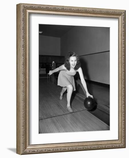 Young Woman Bowling-Philip Gendreau-Framed Photographic Print