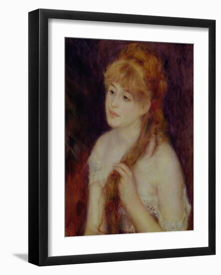 Young Woman Braiding Her Hair, 1876-Pierre-Auguste Renoir-Framed Giclee Print