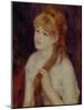 Young Woman Braiding Her Hair, 1876-Pierre-Auguste Renoir-Mounted Giclee Print