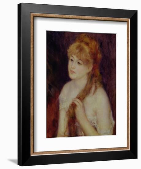 Young Woman Braiding Her Hair, 1876-Pierre-Auguste Renoir-Framed Giclee Print