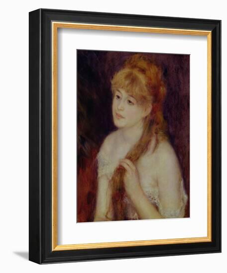 Young Woman Braiding Her Hair, 1876-Pierre-Auguste Renoir-Framed Giclee Print