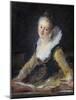 Young Woman Doing Her Studies-Jean-Honoré Fragonard-Mounted Giclee Print