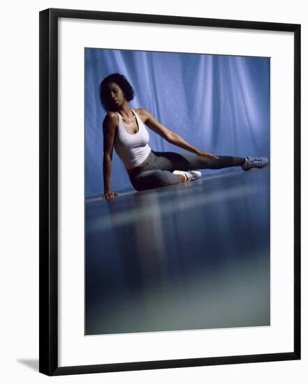 Young Woman Doing Yoga on the Floor-null-Framed Photographic Print