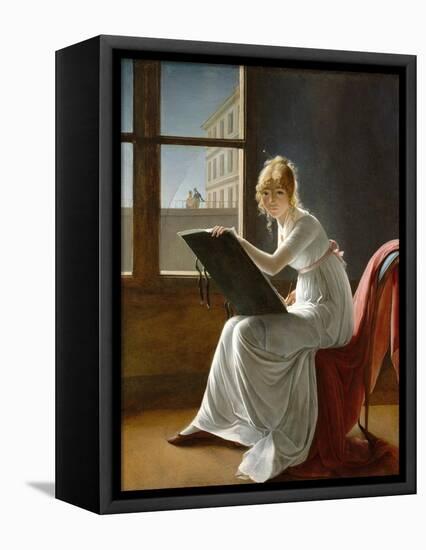 Young Woman Drawing-Marie Denise Villers-Framed Premier Image Canvas