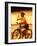 Young Woman Drinking Water Sitting on a Bicycle-null-Framed Photographic Print