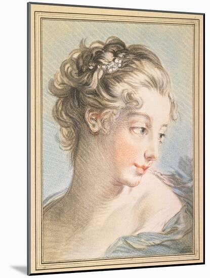 Young Woman, engraved by Louis Marin Bonnet-Francois Boucher-Mounted Giclee Print