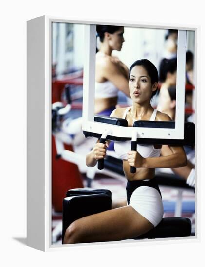 Young Woman Exercising in a Gym-null-Framed Premier Image Canvas