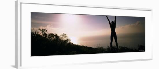 Young Woman Exercising on a Hill-null-Framed Photographic Print