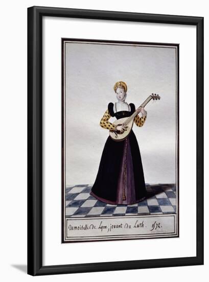 Young Woman from Lyon Playing Lute at Time of Charles IX, 1572-Pierre de La Mesangere-Framed Giclee Print