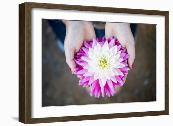 Young Woman Holding Flowers-Justin Bailie-Framed Photographic Print