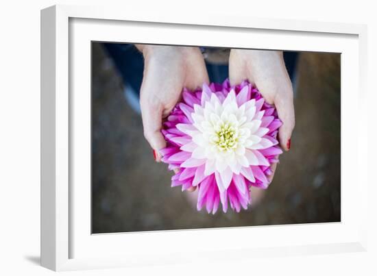 Young Woman Holding Flowers-Justin Bailie-Framed Photographic Print