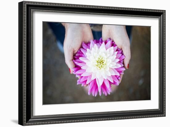 Young Woman Holding Flowers-Justin Bailie-Framed Photographic Print