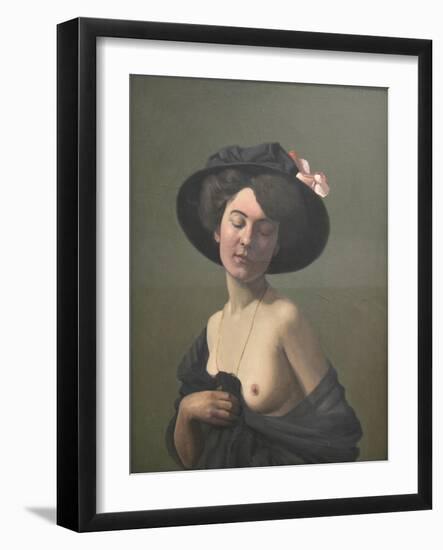 Young Woman in a Black Hat, 1908-Félix Vallotton-Framed Giclee Print