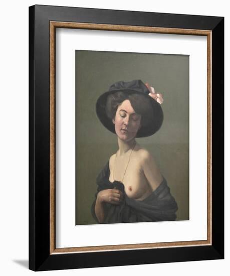 Young Woman in a Black Hat, 1908-Félix Vallotton-Framed Giclee Print