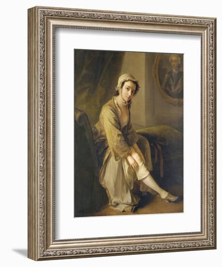 Young Woman in a Fawn Dress-Philippe Mercier-Framed Giclee Print