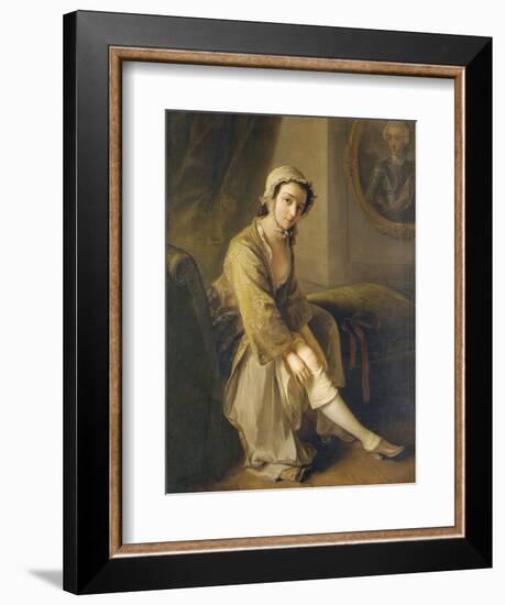 Young Woman in a Fawn Dress-Philippe Mercier-Framed Giclee Print