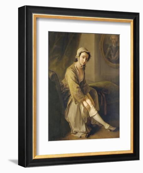 Young Woman in a Fawn Dress-Philippe Mercier-Framed Giclee Print