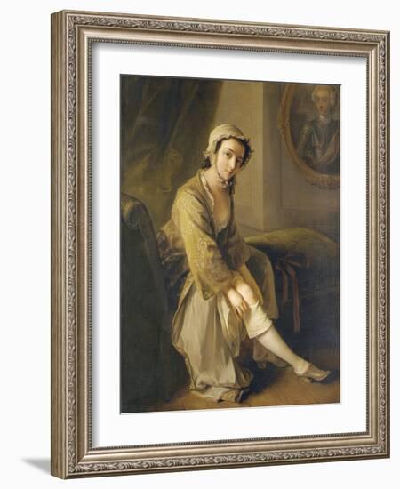 Young Woman in a Fawn Dress-Philippe Mercier-Framed Giclee Print