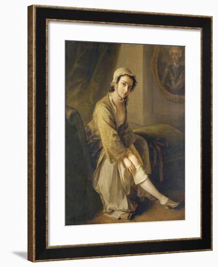 Young Woman in a Fawn Dress-Philippe Mercier-Framed Giclee Print