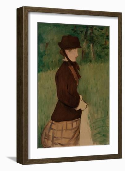 Young Woman in a Garden, 1879 (Oil on Canvas)-Edouard Manet-Framed Giclee Print