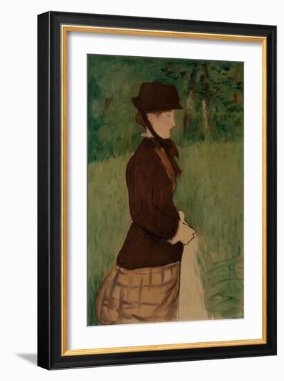 Young Woman in a Garden, 1879 (Oil on Canvas)-Edouard Manet-Framed Giclee Print