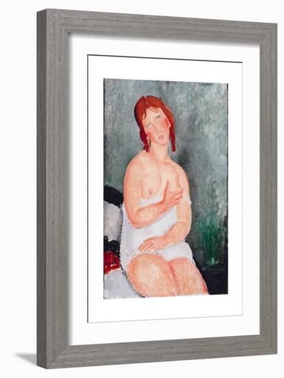 Young Woman in a Shirt, 1818-Amedeo Modigliani-Framed Giclee Print