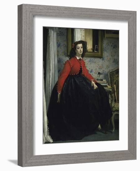 Young Woman in a Short Red Jacket-James Tissot-Framed Giclee Print