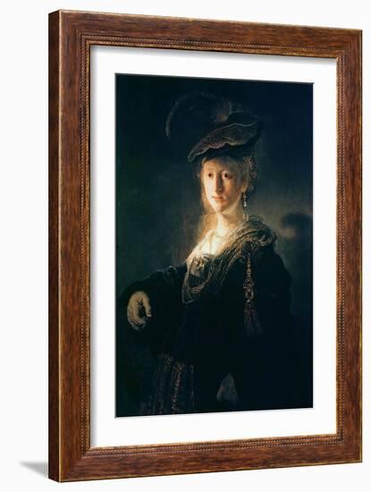 Young Woman in Fancy Dress-Rembrandt van Rijn-Framed Giclee Print