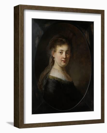 Young Woman in Fantasy Costume, 1633-Rembrandt van Rijn-Framed Giclee Print