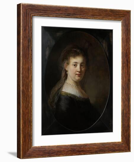 Young Woman in Fantasy Costume, 1633-Rembrandt van Rijn-Framed Giclee Print