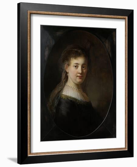 Young Woman in Fantasy Costume, 1633-Rembrandt van Rijn-Framed Giclee Print