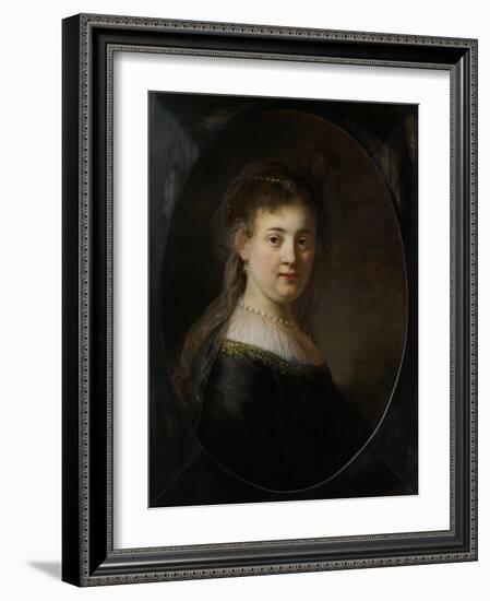 Young Woman in Fantasy Costume, 1633-Rembrandt van Rijn-Framed Giclee Print